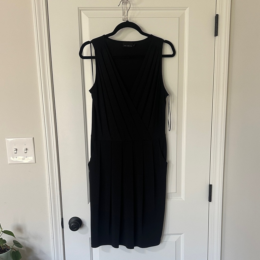 The Limited Black Pleated Midi Dress
